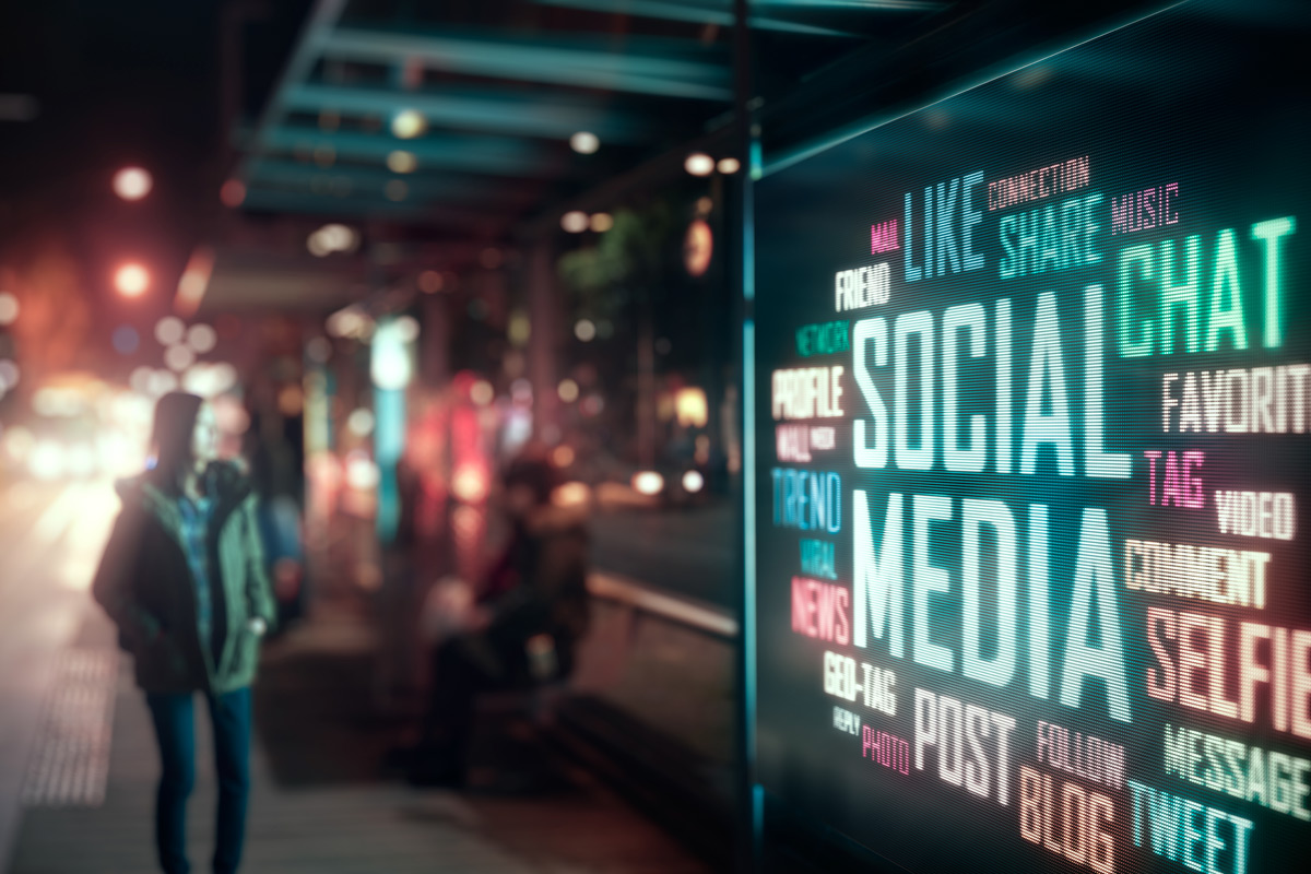 Social media digital displays